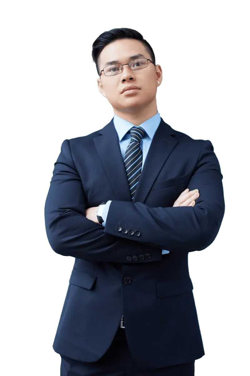 Serious businessman with crossed arms